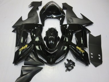 Best 2006-2007 Kawasaki ZX10R Motorcycle Fairings - Glossy Black Matte Black and Gold UK