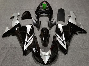 Best 2006-2007 Kawasaki ZX10R Motorcycle Fairings - Glossy Black Silver UK