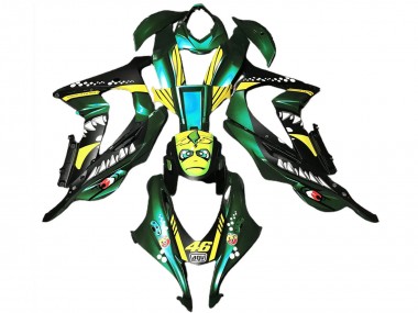 Best 2016-2020 Kawasaki ZX10R Motorcycle Fairings - Forest Green Yellow Shark 46 UK