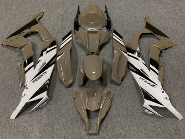 Best 2011-2015 Kawasaki ZX10R Motorcycle Fairings - Brown White Black UK