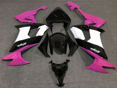 Best 2008-2010 Kawasaki ZX10R Motorcycle Fairings - Glossy Pink Black and White UK