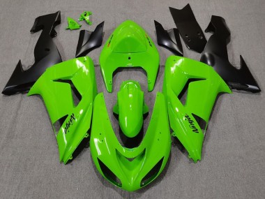 Best 2006-2007 Kawasaki ZX10R Motorcycle Fairings - Green Matte Black UK