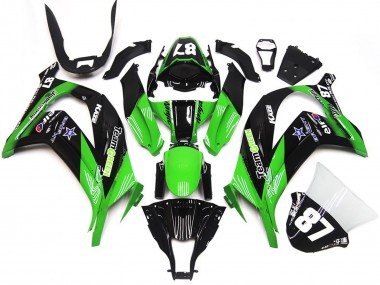 Best 2016-2020 Kawasaki ZX10R Motorcycle Fairings - Green Glossy Black Team Green Star 87 UK