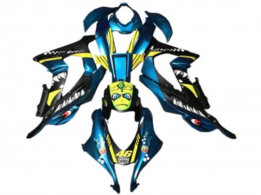Best 2016-2020 Kawasaki ZX10R Abs Motorcycle Fairings - Light Blue Yellow Shark UK