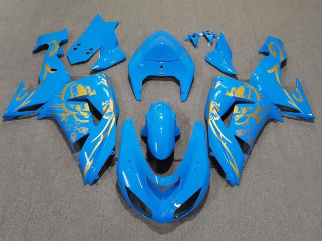 2006-2007 Kawasaki ZX10R Motorcycle Fairings - Light Blue Gold UK