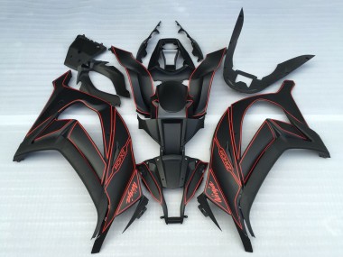Best 2011-2015 Kawasaki ZX10R Motorcycle Fairings - Matte Black Red UK