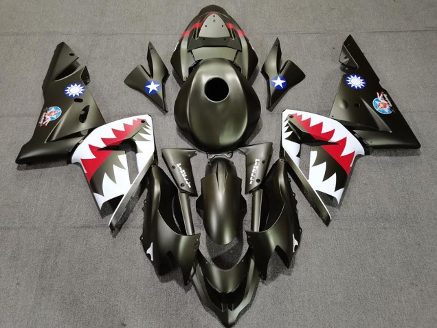 2004-2005 Kawasaki ZX10R Motorcycle Fairings - Military Green Shark UK
