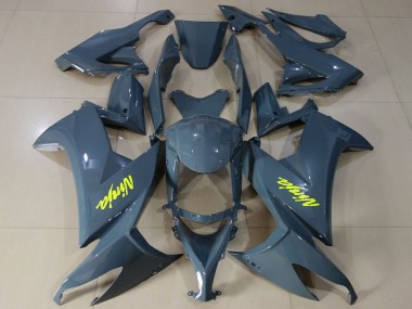 Best 2008-2010 Kawasaki ZX10R Motorcycle Fairings - Dark Nardo Grey High Viz Yellow UK