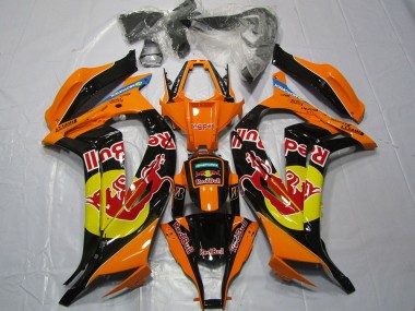 Best 2011-2015 Kawasaki ZX10R Motorcycle Fairings - Orange Yellow Glossy Black Red bull UK