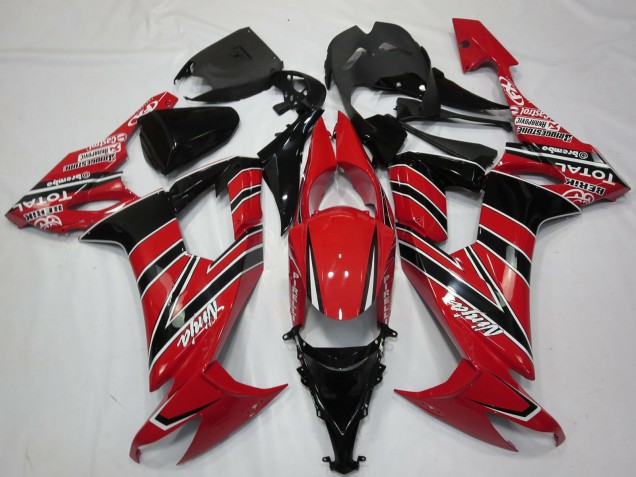 2008-2010 Kawasaki ZX10R Motorcycle Fairings - Red Black UK