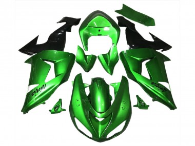 Best 2006-2007 Kawasaki ZX10R Motorcycle Fairings - Green Glossy Black UK