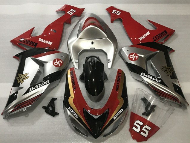 2006-2007 Kawasaki ZX10R Motorcycle Fairings - Red Silver Gold Black UK
