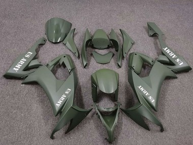 Best 2008-2010 Kawasaki ZX10R Motorcycle Fairings - US Army Green UK