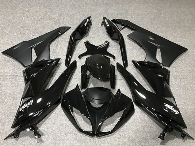 2009-2012 Kawasaki ZX6R Motorcycle Fairing - Glossy Black Matte Black UK