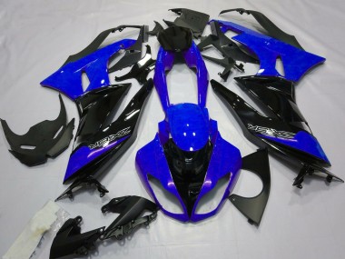 Best 2009-2012 Kawasaki ZX6R Motorcycle Fairings - Blue Glossy Black UK