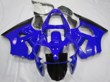 Best 2000-2002 Kawasaki ZX6R Motorcycle Fairings - Blue Glossy Black UK