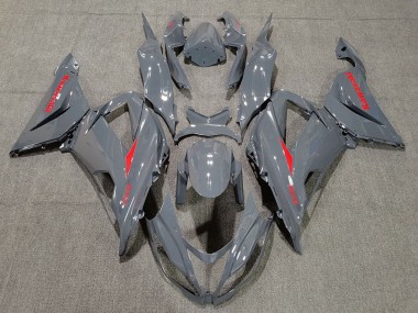 Best 2013-2018 Kawasaki ZX6R Motorcycle Fairings - Nardo Grey Red UK