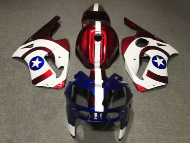 Best 2002-2006 Kawasaki ZX12R Motorcycle Fairings - Red Blue White Star Captain America UK