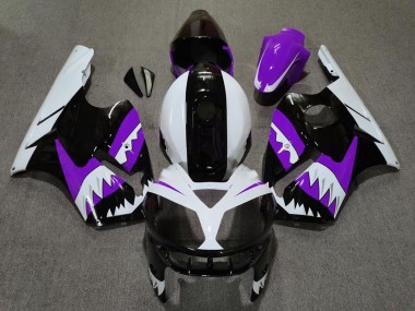 Best 2002-2006 Kawasaki ZX12R Motorcycle Fairings - Purple Black White Shark UK