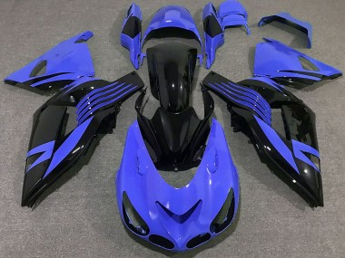 Best 2006-2011 Kawasaki ZX14R Motorcycle Fairings - Blue Glossy Black UK