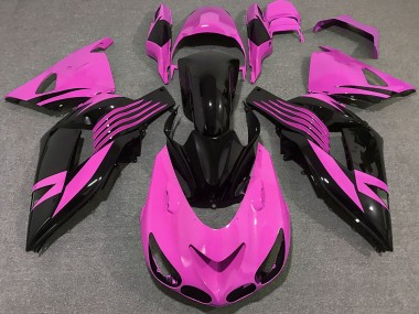 Best 2006-2011 Kawasaki ZX14R Motorcycle Fairings - Pink Glossy Black UK