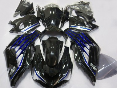 Best 2012-2024 Kawasaki ZX14R Motorcycle Fairings - Glossy Black Blue UK