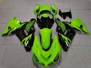 Best 2006-2011 Kawasaki ZX14R Motorcycle Fairings - Green Glossy Black White Ninja UK