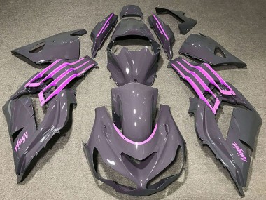 Best 2012-2024 Kawasaki ZX14R Motorcycle Fairings - Nardo Grey Pink UK