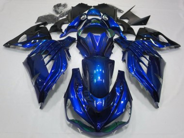 Best 2012-2024 Kawasaki ZX14R Motorcycle Fairings - Blue Glossy Black UK