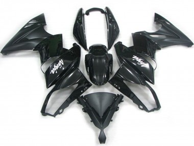 Best 2009-2011 Kawasaki Ninja 650R Motorcycle Fairings - Glossy Black Matte Black White Decal UK