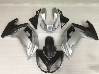 Best 2009-2011 Kawasaki Ninja 650R Motorcycle Fairings - Silver Matte Black UK