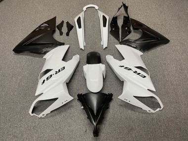 Best 2009-2011 Kawasaki Ninja ER6F Motorcycle Fairings - White Matte Black UK