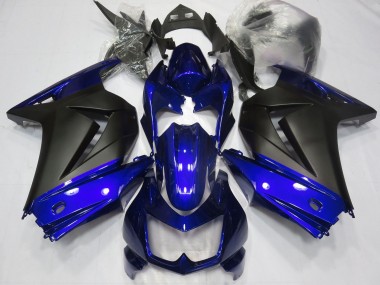Best 2008-2012 Kawasaki Ninja 250 Motorcycle Fairings - Blue Matte Black UK