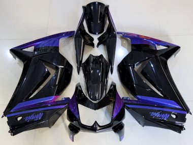 Best 2008-2012 Kawasaki Ninja 250 Motorcycle Fairings - Blue Glossy Black UK