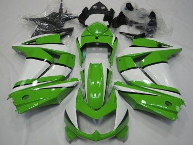 Best 2008-2012 Kawasaki Ninja 250 Motorcycle Fairings - White Green Black UK