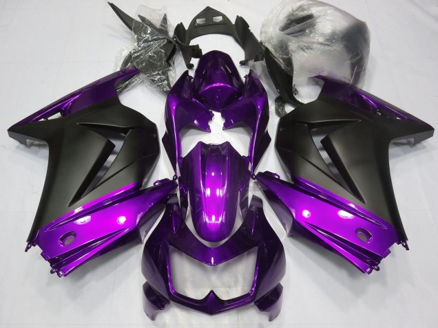 2008-2012 Kawasaki Ninja 250 Motorcycle Fairings - Purple Matte Black UK