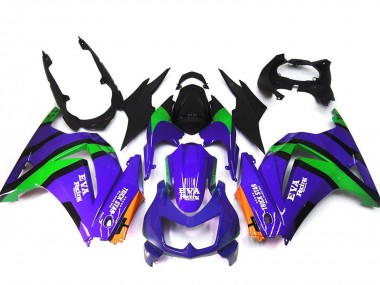 Best 2008-2012 Kawasaki Ninja 250 Motorcycle Fairings - Purple Orange Green Black UK