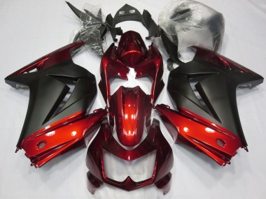 Best 2008-2012 Kawasaki Ninja 250 Motorcycle Fairings - Red Matte Black UK