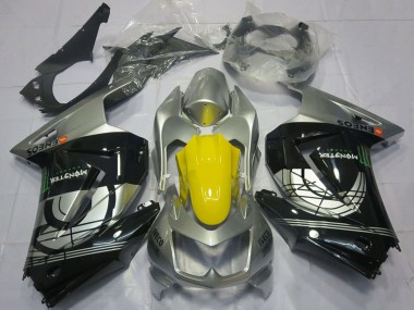 Best 2008-2012 Kawasaki Ninja 250 Motorcycle Fairings - Silver Yellow Glossy Black UK