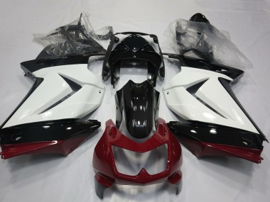 Best 2008-2012 Kawasaki Ninja 250 Motorcycle Fairings - White Red Glossy Black UK