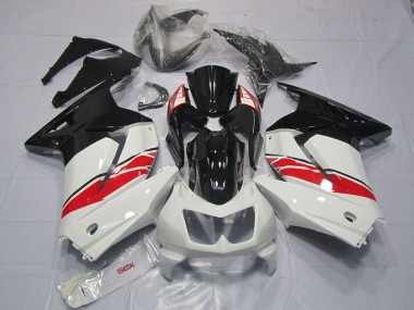 Best 2008-2012 Kawasaki Ninja 250 Motorcycle Fairings - White Red Glossy Black Yama Style UK