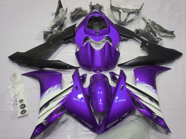 2004-2006 Yamaha R1 Motorcycle Fairings - Purple White Matte Black UK