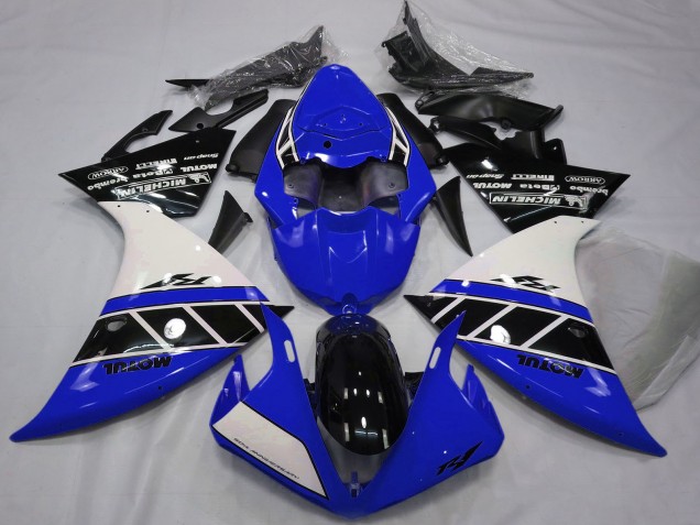 2012-2014 Yamaha R1 Motorcycle Fairings - White Blue Glossy Black UK