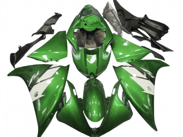 2012-2014 Yamaha R1 Motorcycle Fairings - Green White UK