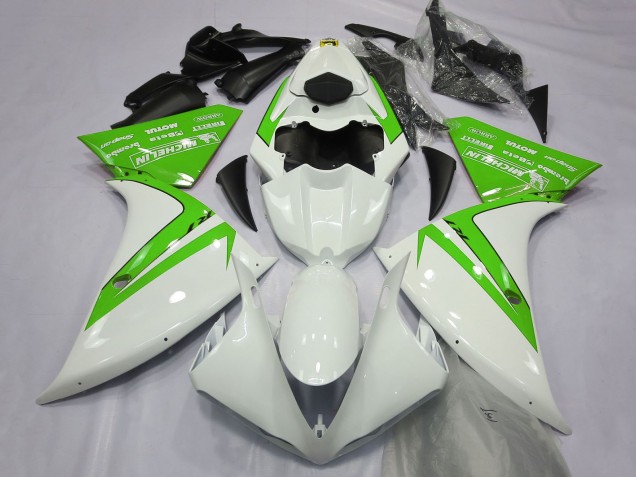 2012-2014 Yamaha R1 Motorcycle Fairings - White Green UK
