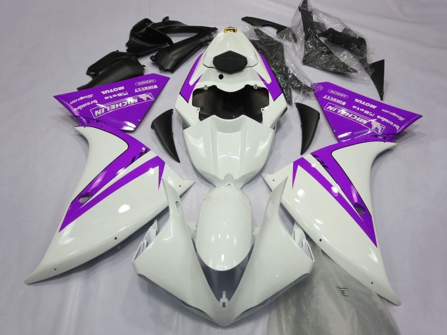 2012-2014 Yamaha R1 Motorcycle Fairings - White Purple UK