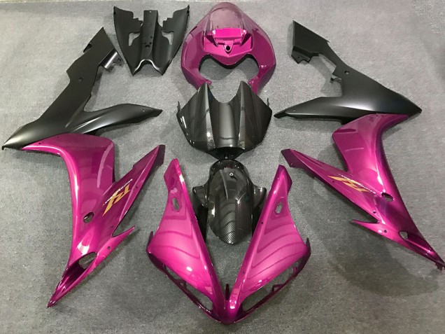 2004-2006 Yamaha R1 Motorcycle Fairings - Hot Pink Carbon Fiber Style UK