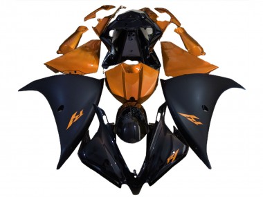 Best 2012-2014 Yamaha R1 Motorcycle Fairings - Glossy Black Matte Black Orange UK