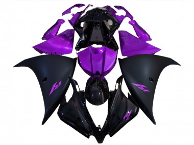 Best 2012-2014 Yamaha R1 Motorcycle Fairings - Glossy Black Matte Black Purple UK