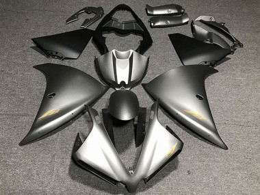 Best 2012-2014 Yamaha R1 Motorcycle Fairings - Matte Grey Gold Decals UK